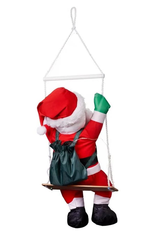 BONETTI Weihnachtsmann auf Schaukel mit 20 bunten LED