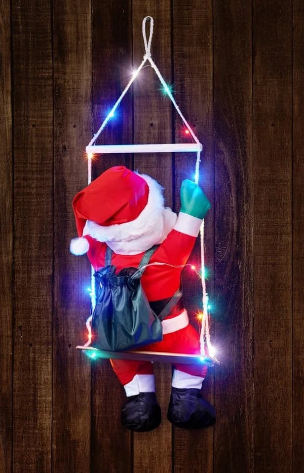 BONETTI Weihnachtsmann auf Schaukel mit 20 bunten LED - Bild 5