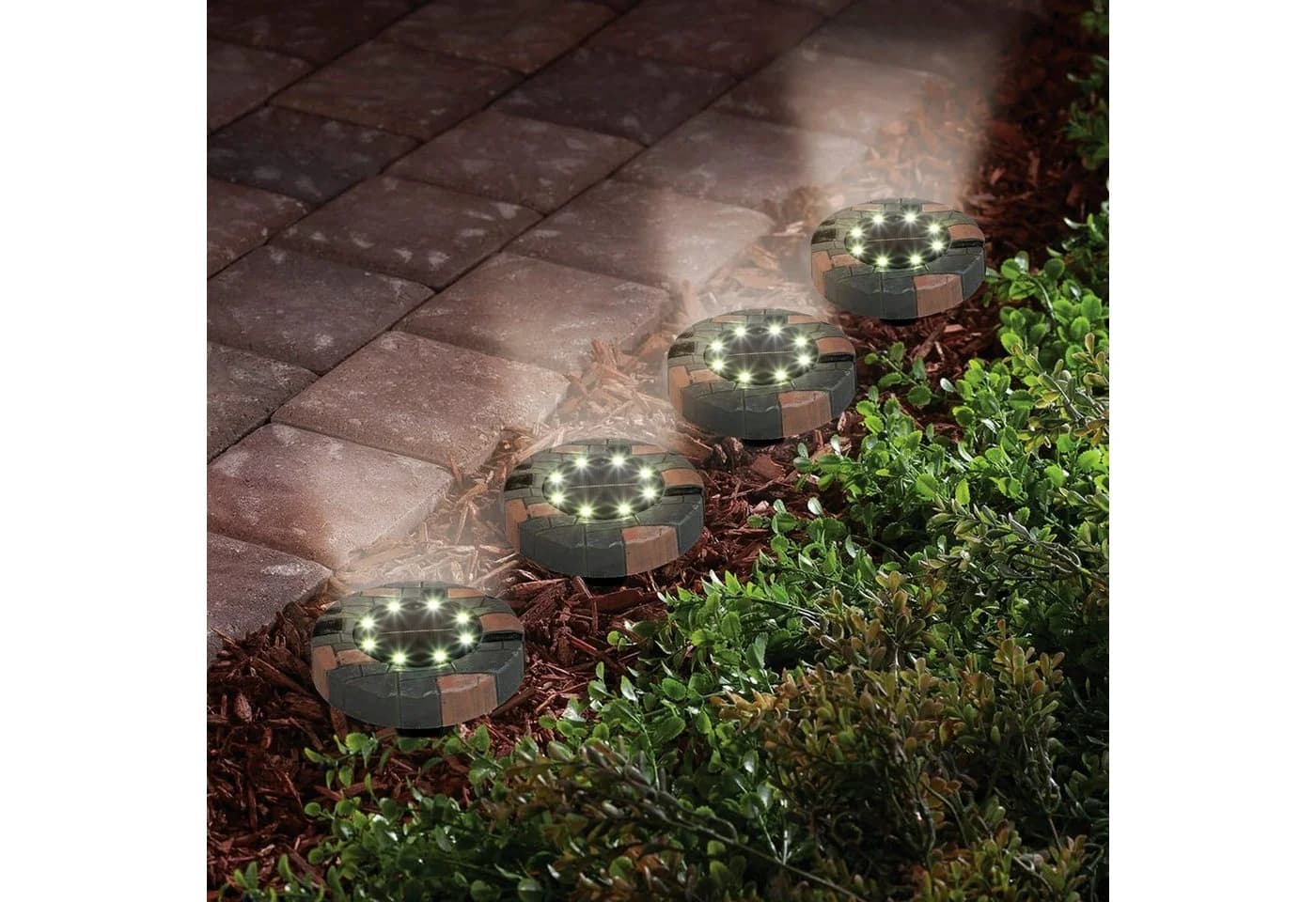 BONETTI LED Gartenleuchte Solar Bodenleuchte mit kalt-weißen LEDs