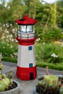 IC Gardenstyle Solar Leuchtturm LED mit rotierendem Leuchtfeuer rot-weiß Bild 3