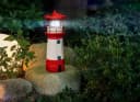 IC Gardenstyle Solar Leuchtturm LED mit rotierendem Leuchtfeuer rot-weiß Bild 4
