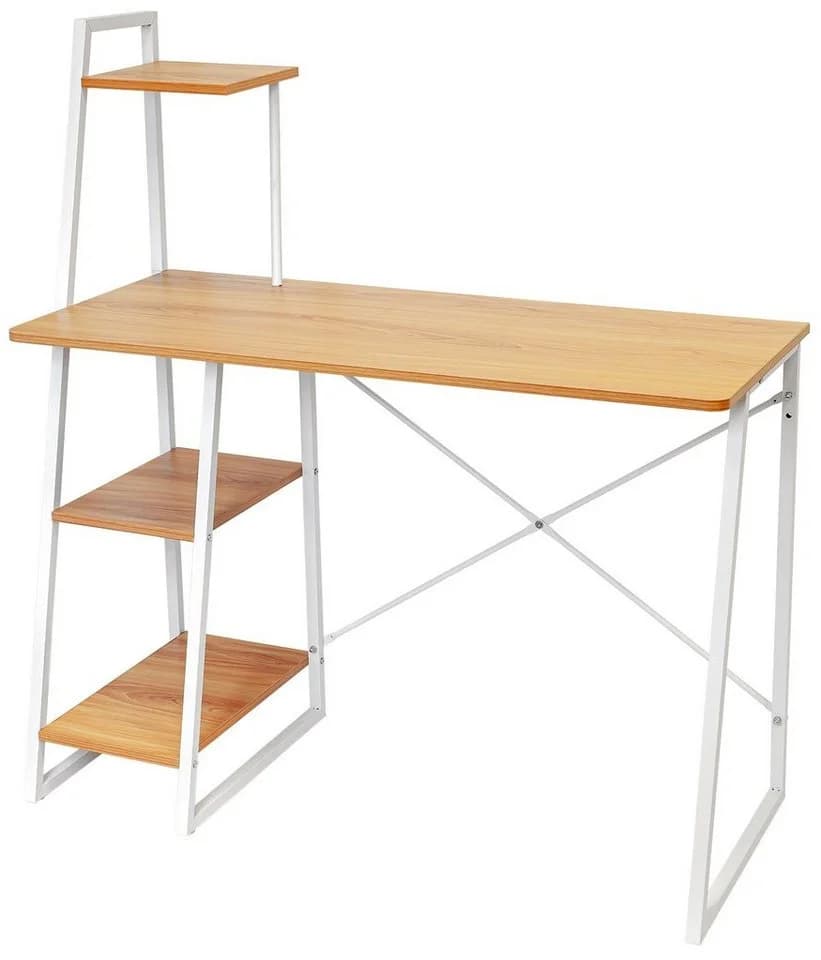 kamelshopping Regal-Schreibtisch mit Aufbewahrungsregal, weiß, Holzoptik - Bild 2