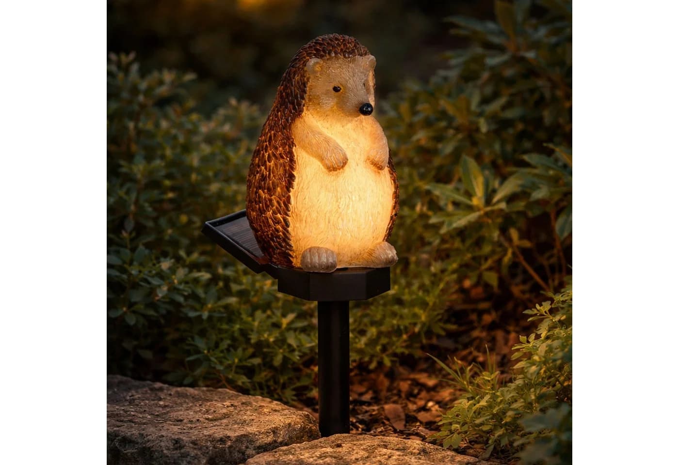 IC Gardenworld Solar-Gartenstecker Tierfigur LED Igel Hase Schildkröte - Bild 2