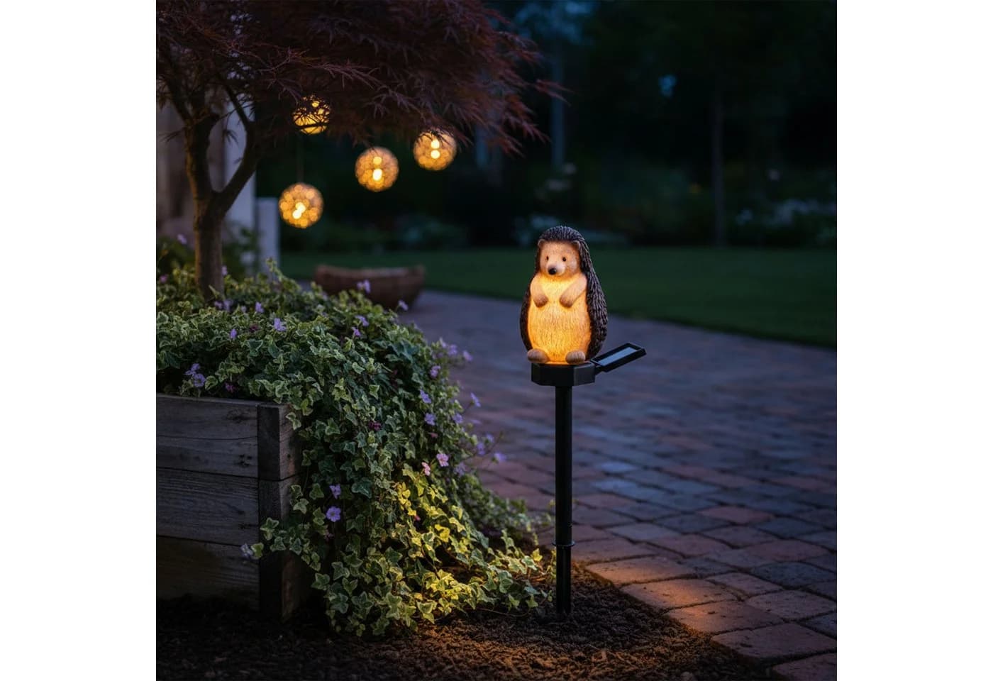 IC Gardenworld Solar-Gartenstecker Tierfigur LED Igel Hase Schildkröte - Bild 3