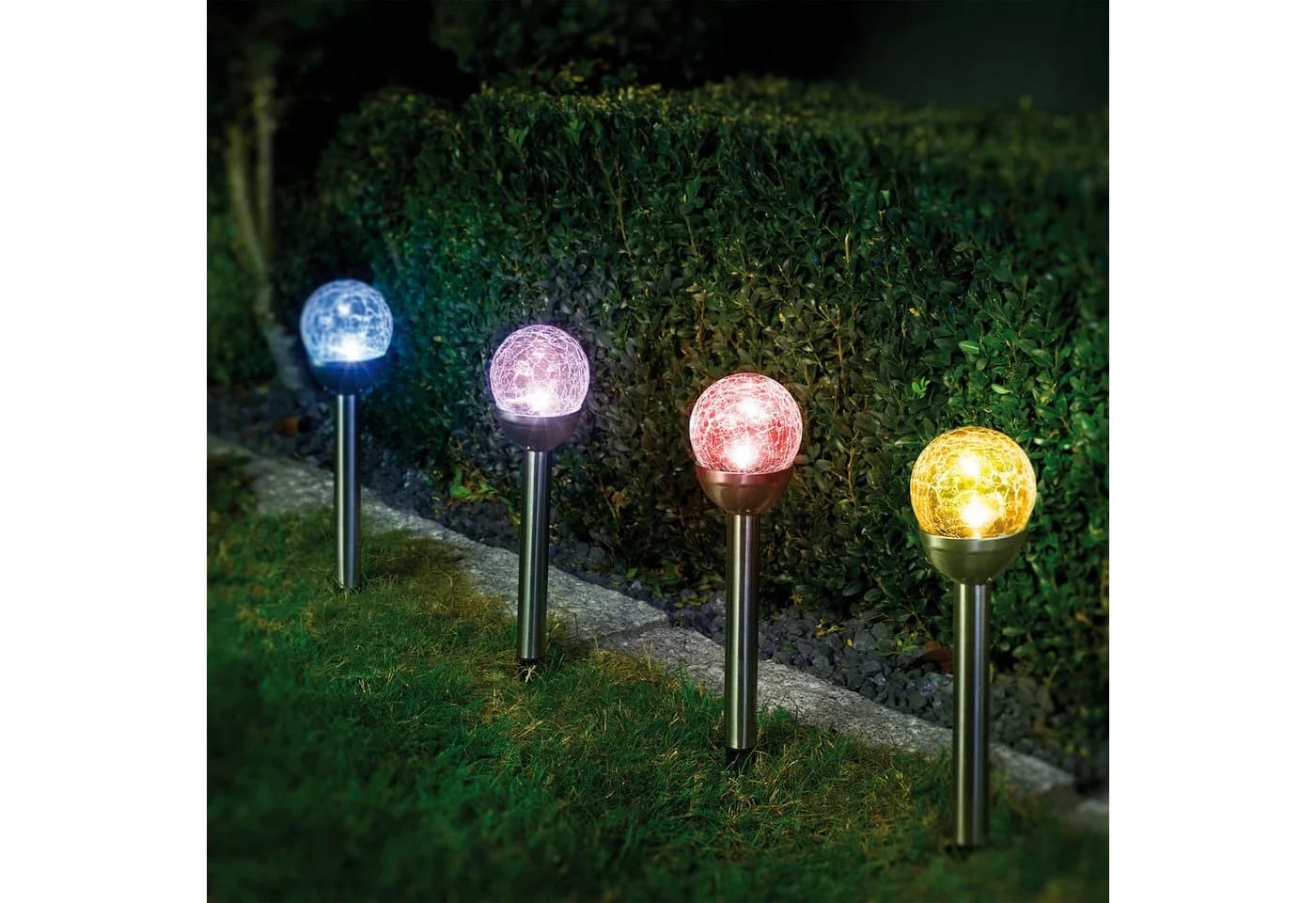 IC Gardenstyle Solar-Gartenleuchte mit Bruchglaskugel Edelstahl - Bild 2