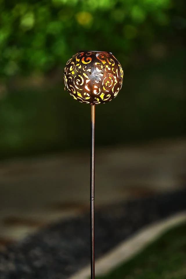 IC Gardenworld Solarkugel 2 Stück Metall Orientalisch Warm-weiß