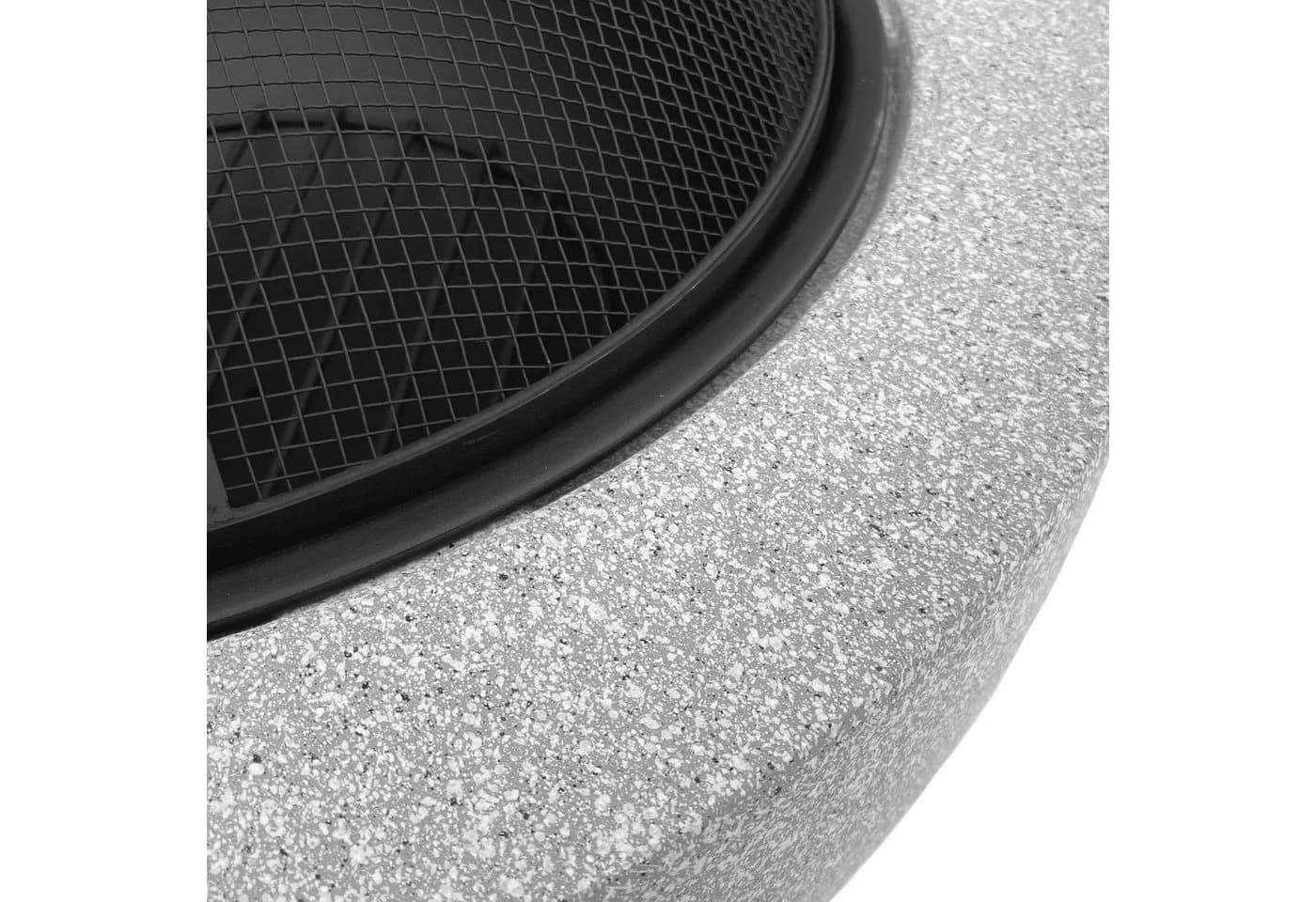 IC Gardenworld Feuerschale 2-in-1 mit Grillfunktion Grau Granit-Optik - Bild 4