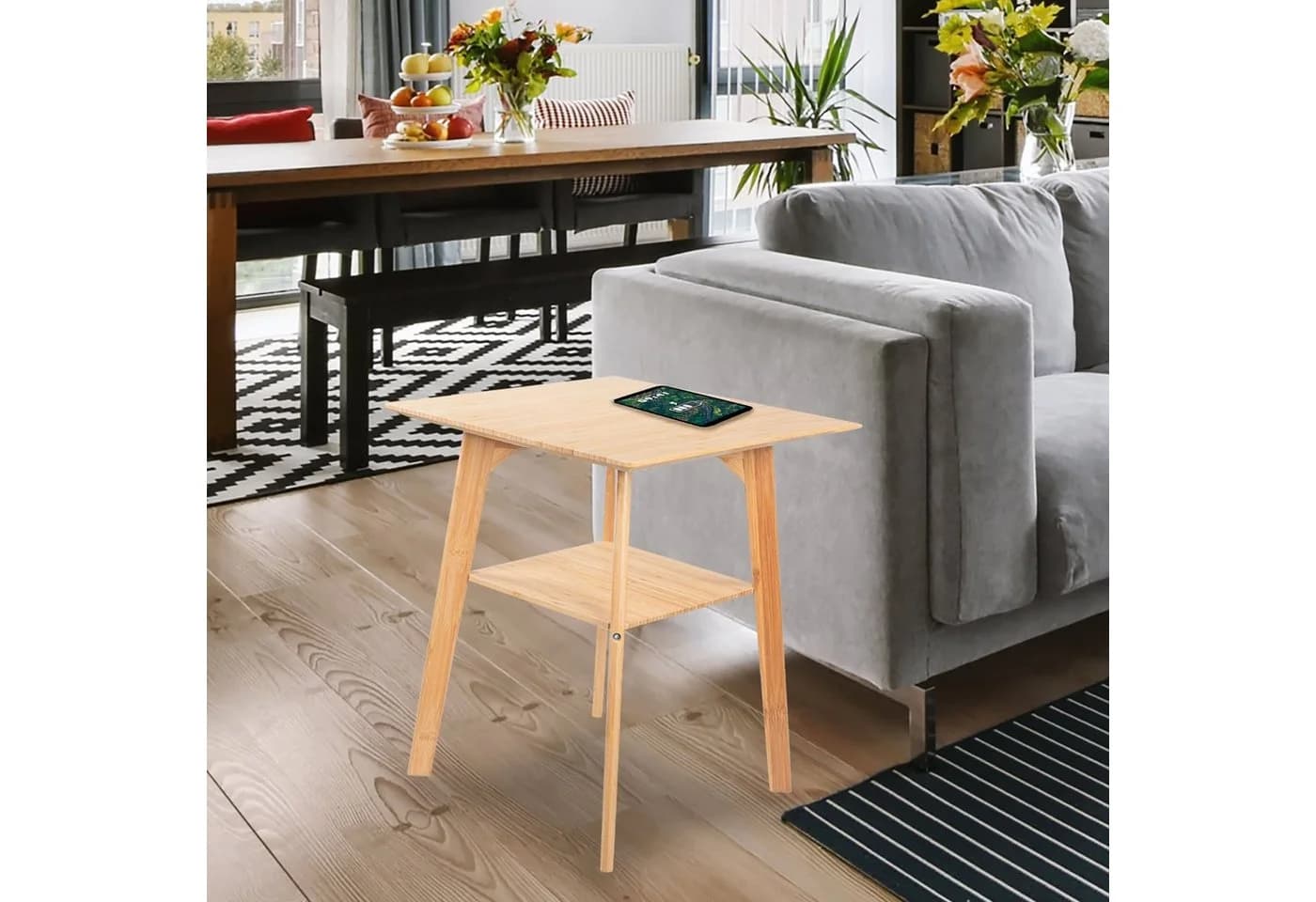 Moderner Beistelltisch aus Bambus-Holz - Bild 3