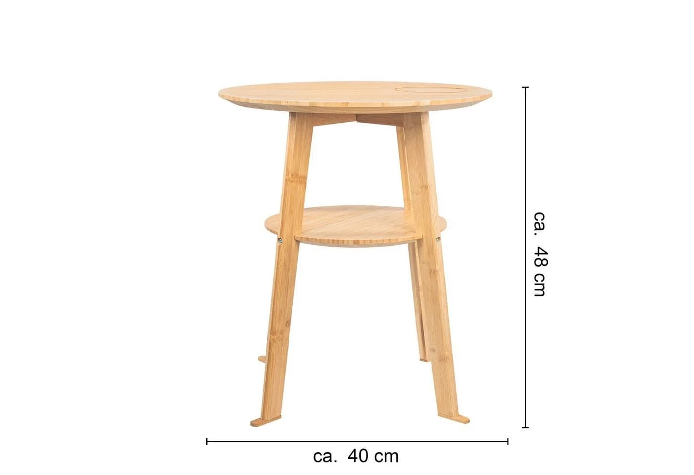 kamelshopping Beistelltisch Bambus-Holz Qi Ladestation