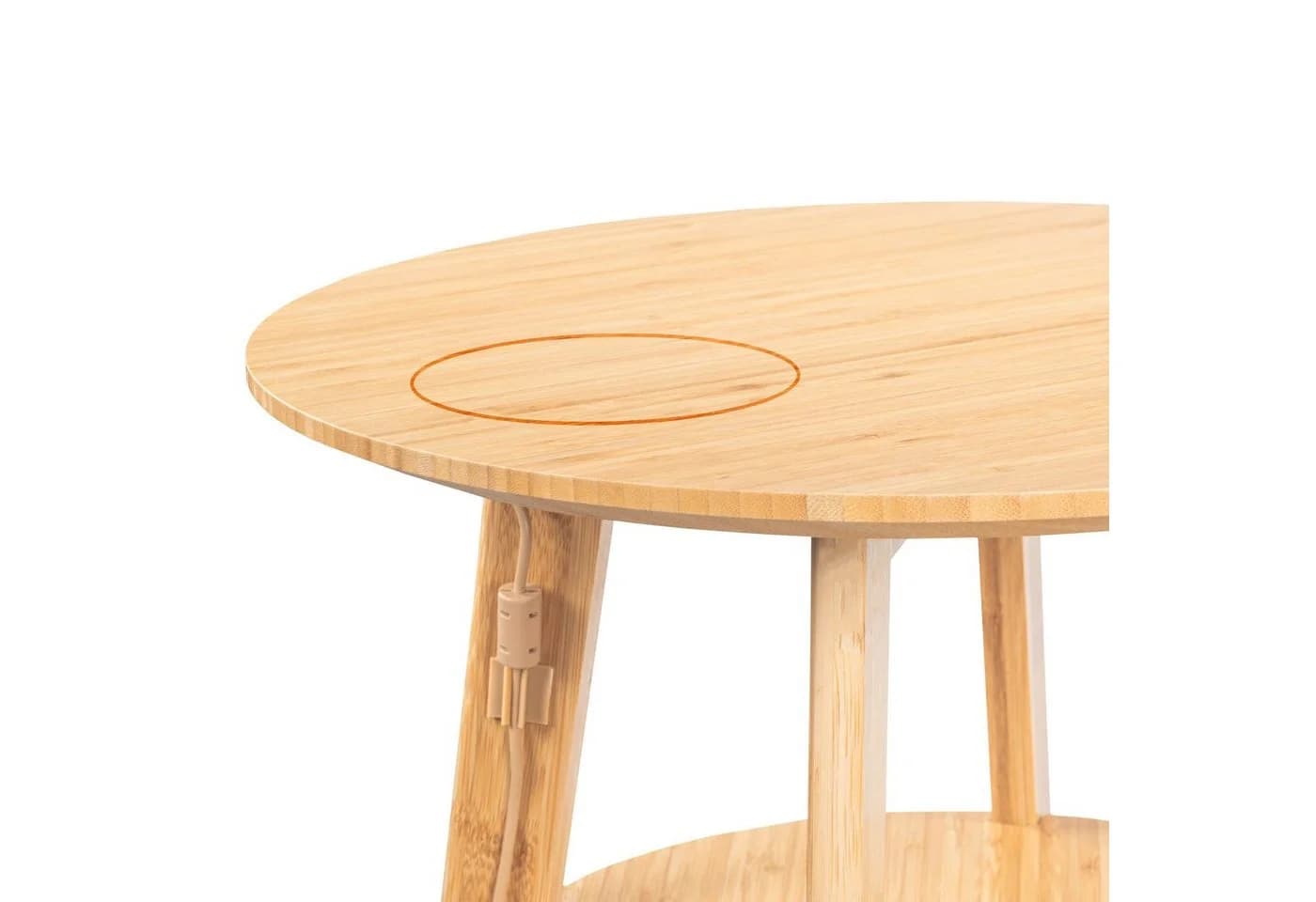 kamelshopping Beistelltisch Bambus-Holz Qi Ladestation - Bild 4