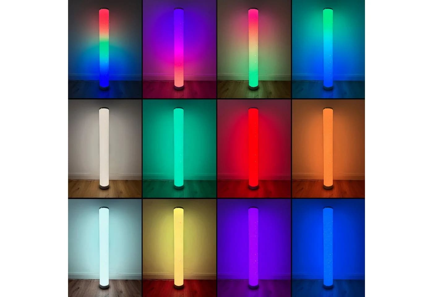 BONETTI LED Stehlampe RGB mit Fernbedienung und Musik-Sync
