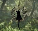 IC Gardenworld LED Solar Deko Katze Metall Schwarz Bild 5