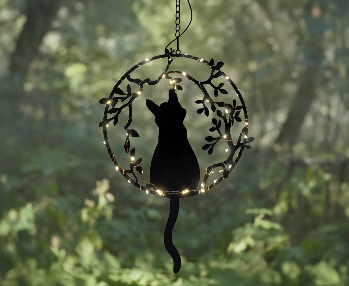 IC Gardenworld LED Solar Deko Katze Metall Schwarz - Bild 5