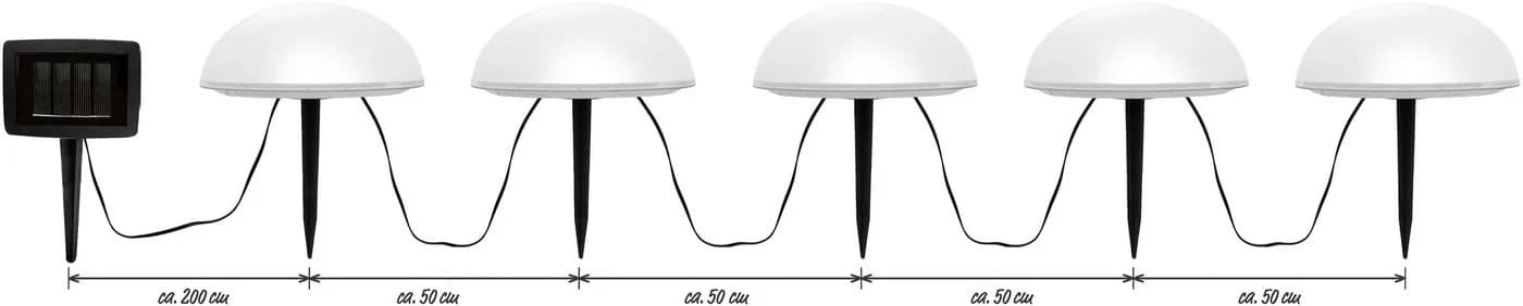 OTTO HOME LED Solarleuchte Primala 5er Set Weiß Halbkugeln - Bild 4