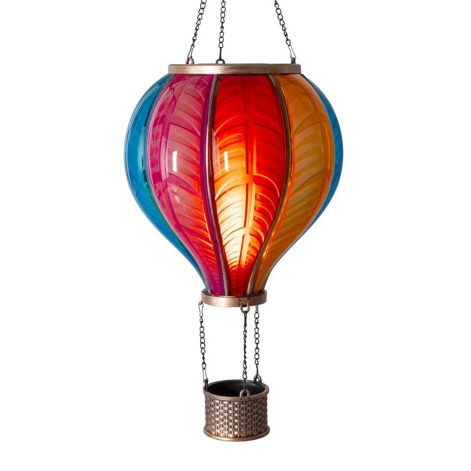 IC Gardenworld LED Solar Heißluftballon Regenbogenfarben Flammeneffekt - Bild 2