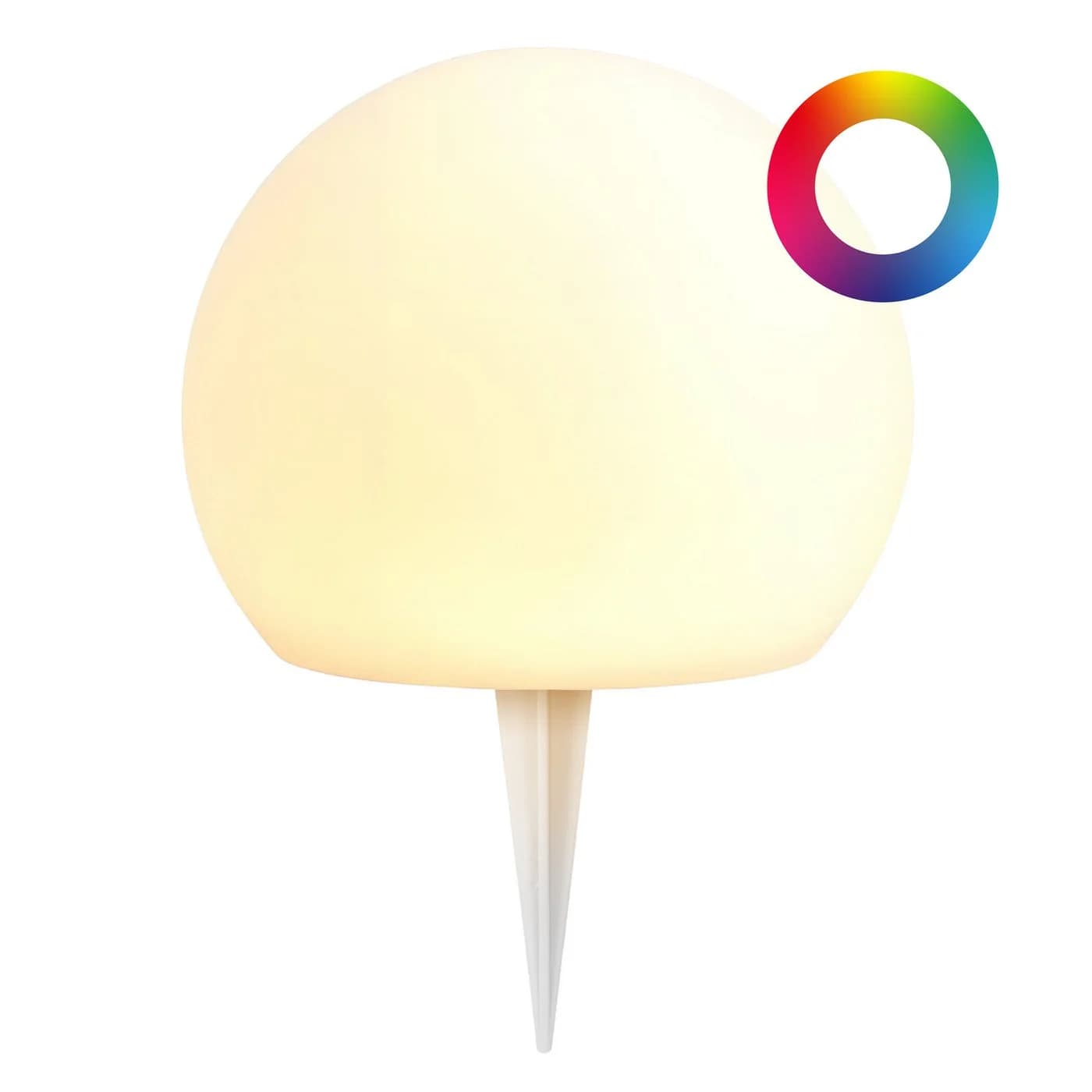 BONETTI LED Solar Kugelleuchte Milchglas-Optik RGB Warmweiß Gartenleuchte