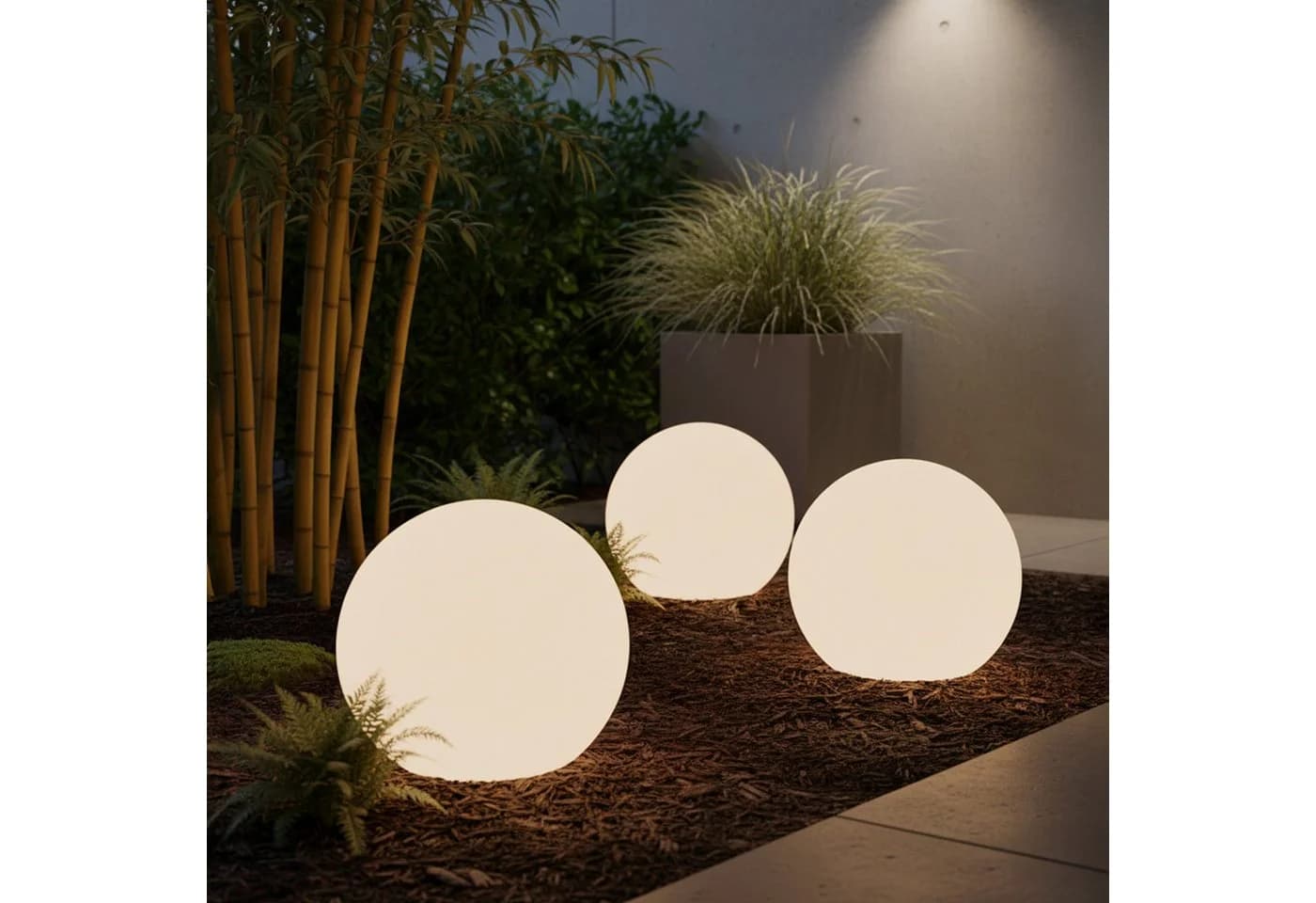 BONETTI LED Solar Kugelleuchte Milchglas-Optik RGB Warmweiß Gartenleuchte - Bild 2