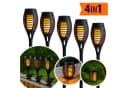 IC Gardenworld LED Solar Gartenfackel 5er Set Schwarz mit Flammeneffekt Bild 1