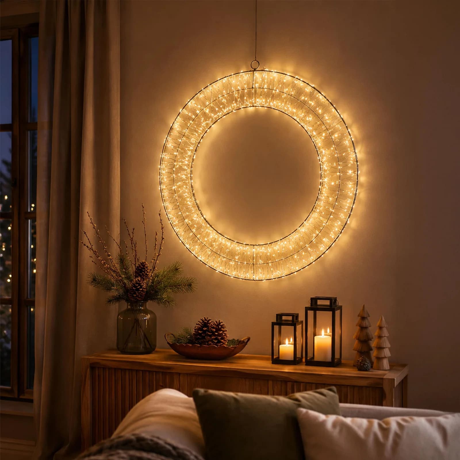 OTTO HOME LED Dekokranz GENNIA Weiß Metall IP44