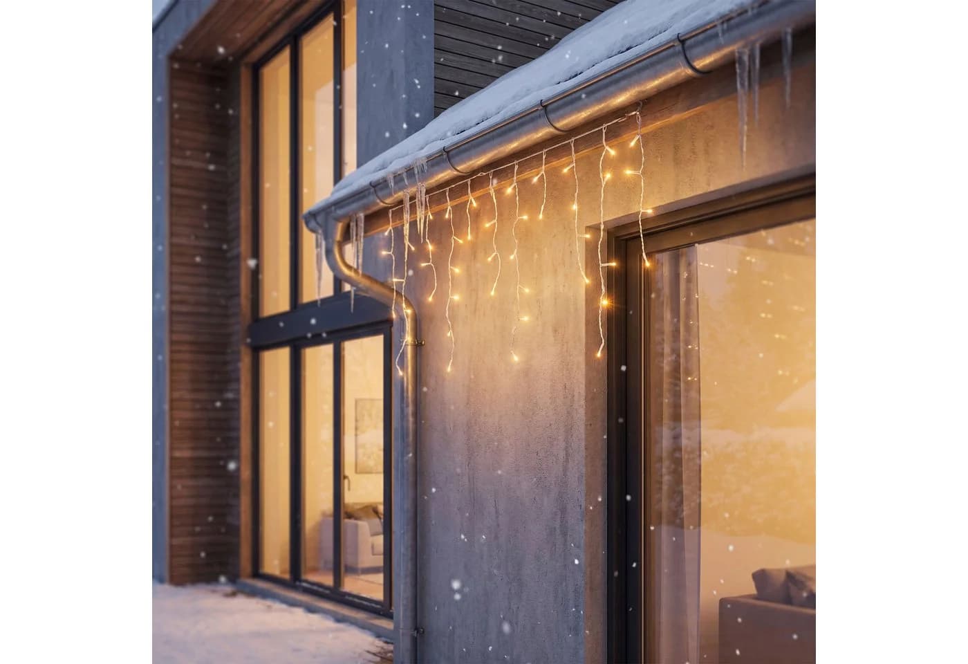 OTTO home LED-Lichterkette Eisregen warmweiß Timer IP44 - Bild 2