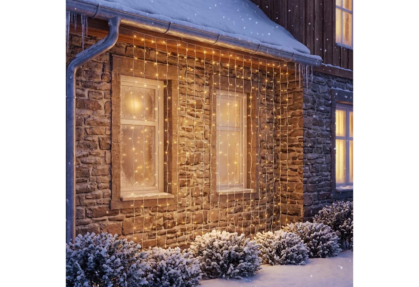OTTO home LED-Lichtervorhang 200 LEDs warmweiß Timer IP44 - Bild 2