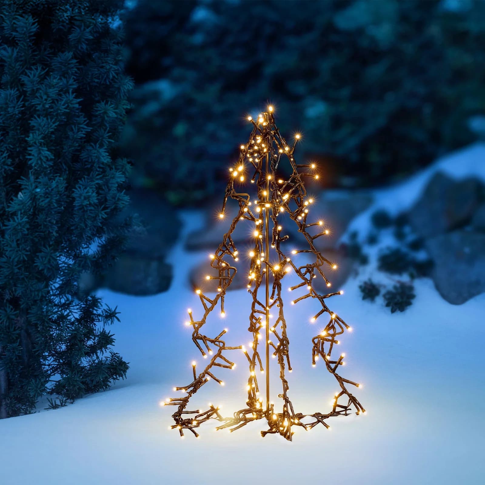 OTTO HOME LED-Outdoor Tannenbaum CALLANA Schwarz Metallrahmen Timer IP44