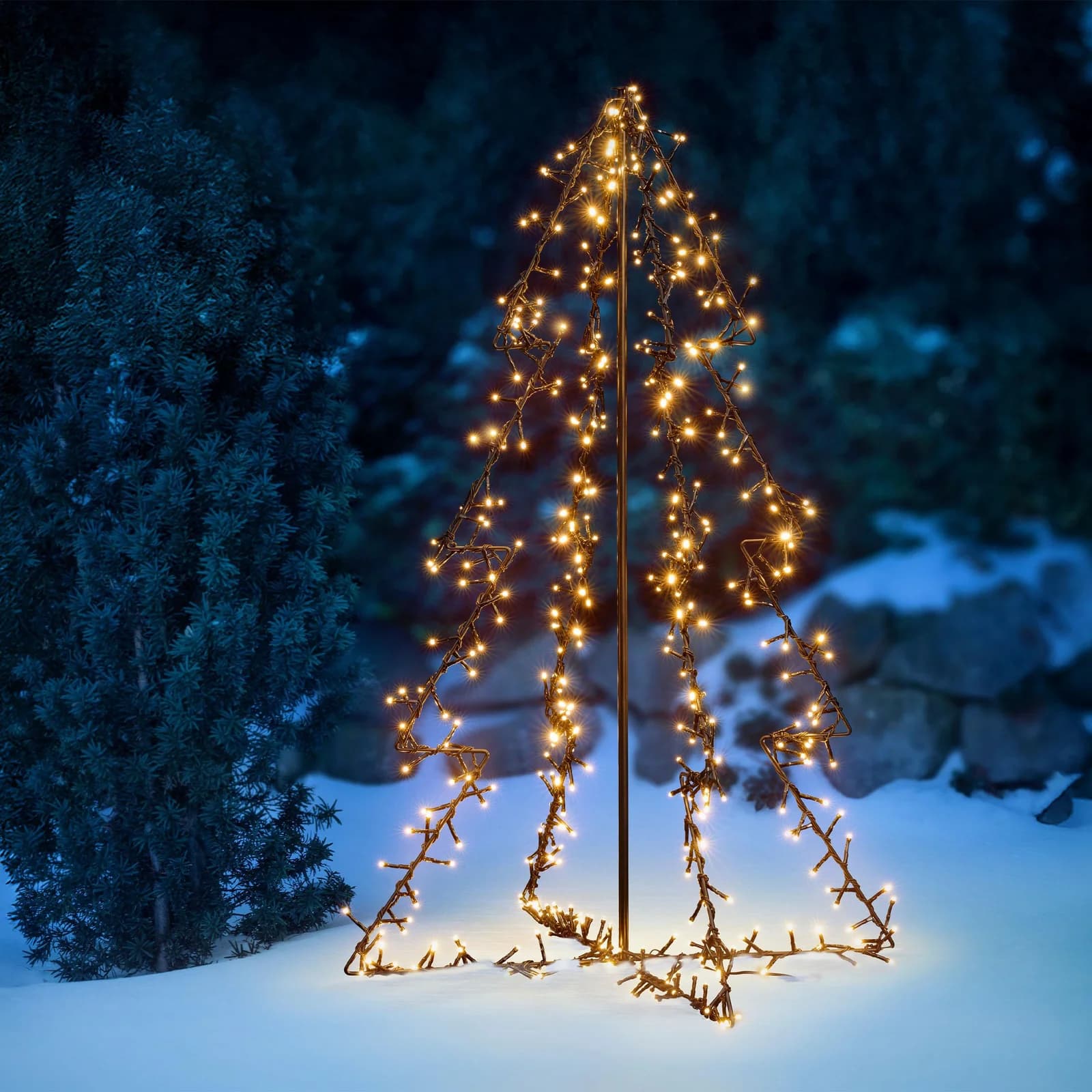 OTTO HOME LED-Outdoor Tannenbaum CALLANA Schwarz/Gold 90cm