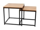 trendstabil Beistelltisch 2er-Set Schwarz Holzoptik Metall Industrial Bild 1