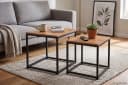 trendstabil Beistelltisch 2er-Set Schwarz Holzoptik Metall Industrial Bild 5