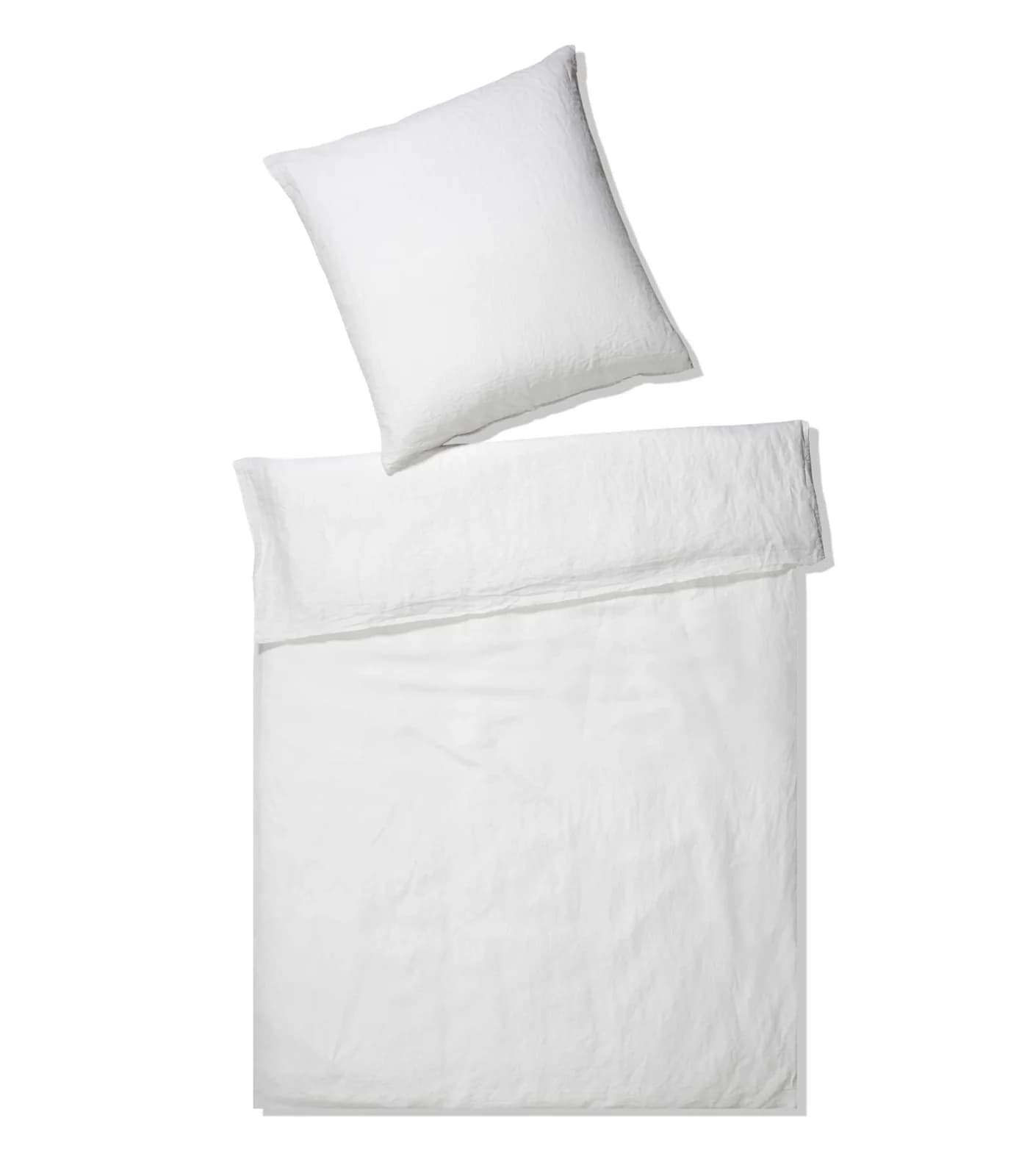 ELEGANTE Bettwäsche Breezee Weiß Halbleinen 155x220cm