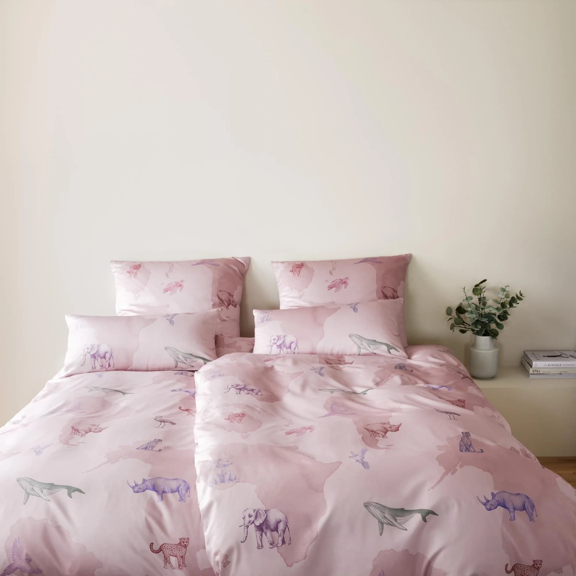 Elegante Bettwäsche Explorer Rose Mako-Satin 155x220 cm