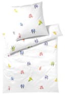 Elegante Bettwäsche Lovebirds Weiß Mako-Satin 135x200 cm Bild 1