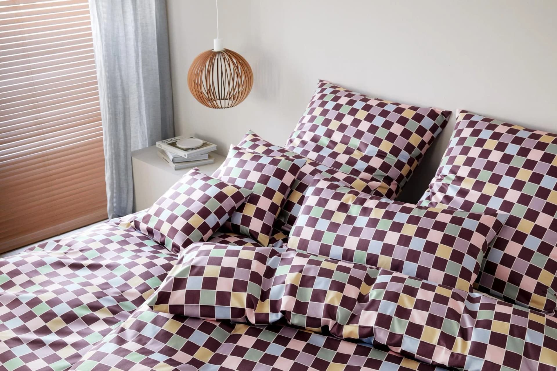 Elegante Bettwäsche Set Scrabble Merlot Mako-Satin 135x200 cm