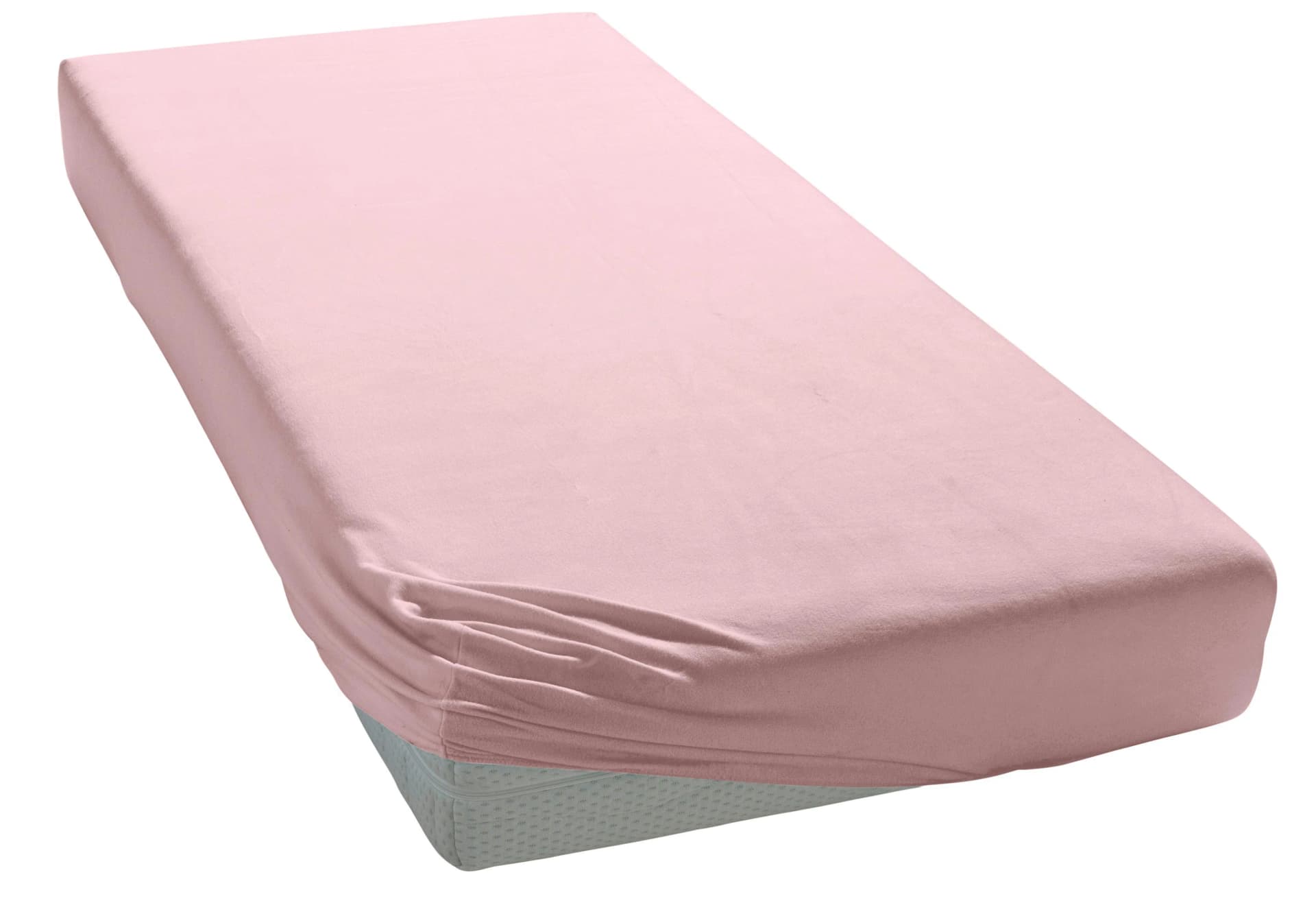 Elegante Spannbettlaken Mako-Jersey Rosé 120x200 cm