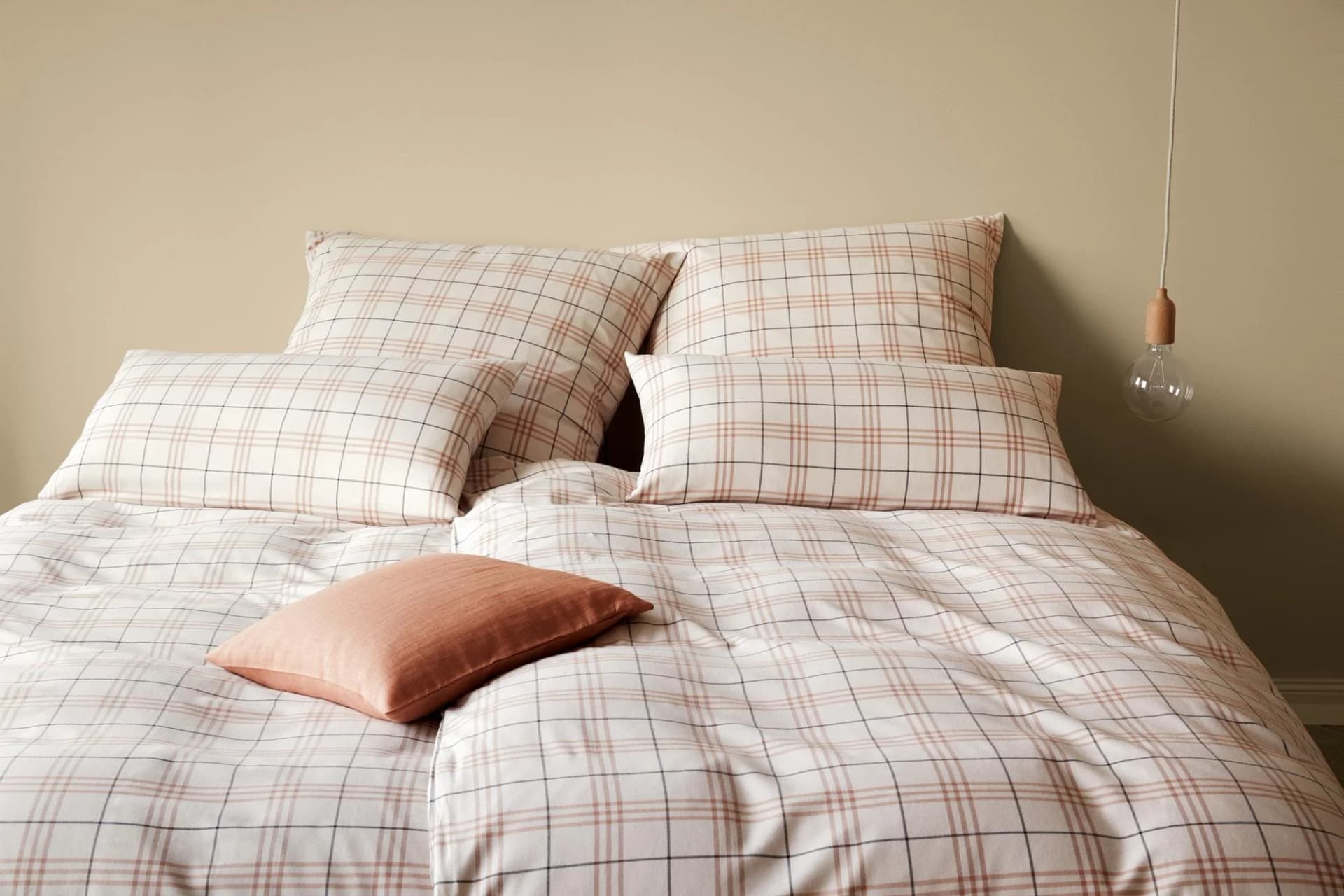 Bettwäsche ELEGANTE 'Livingston' Creme-Terra Flanell