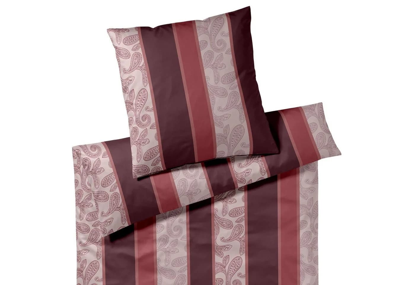 JOOP! Bettwäsche Paisley Stripes Mako-Satin Rouge - Bild 2