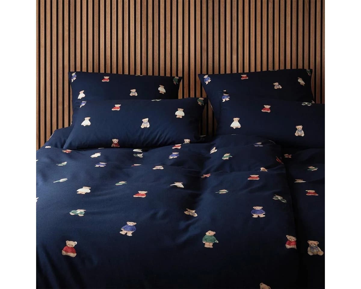 Elegante Bettwäsche Teddy Flanell 2-teilig Blau