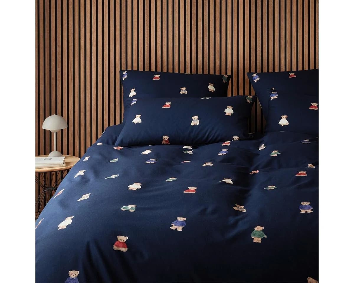 Elegante Bettwäsche Teddy Flanell 2-teilig Blau - Bild 2