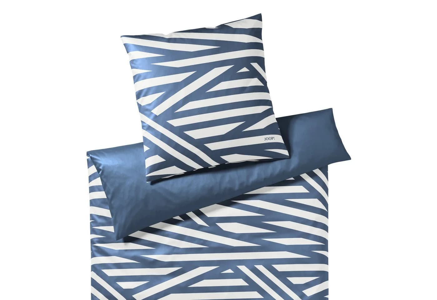 JOOP! Comfort Satin Bettwäsche Cross Beige Blau 135x200, 2 teilig - Bild 3