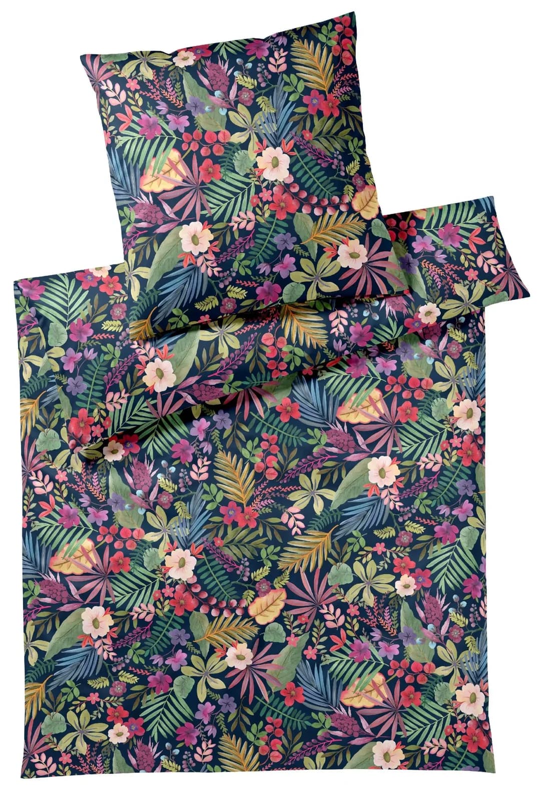 Elegante Bettwäsche RISE ALLOVER Satin Dunkelblau 100% Baumwolle