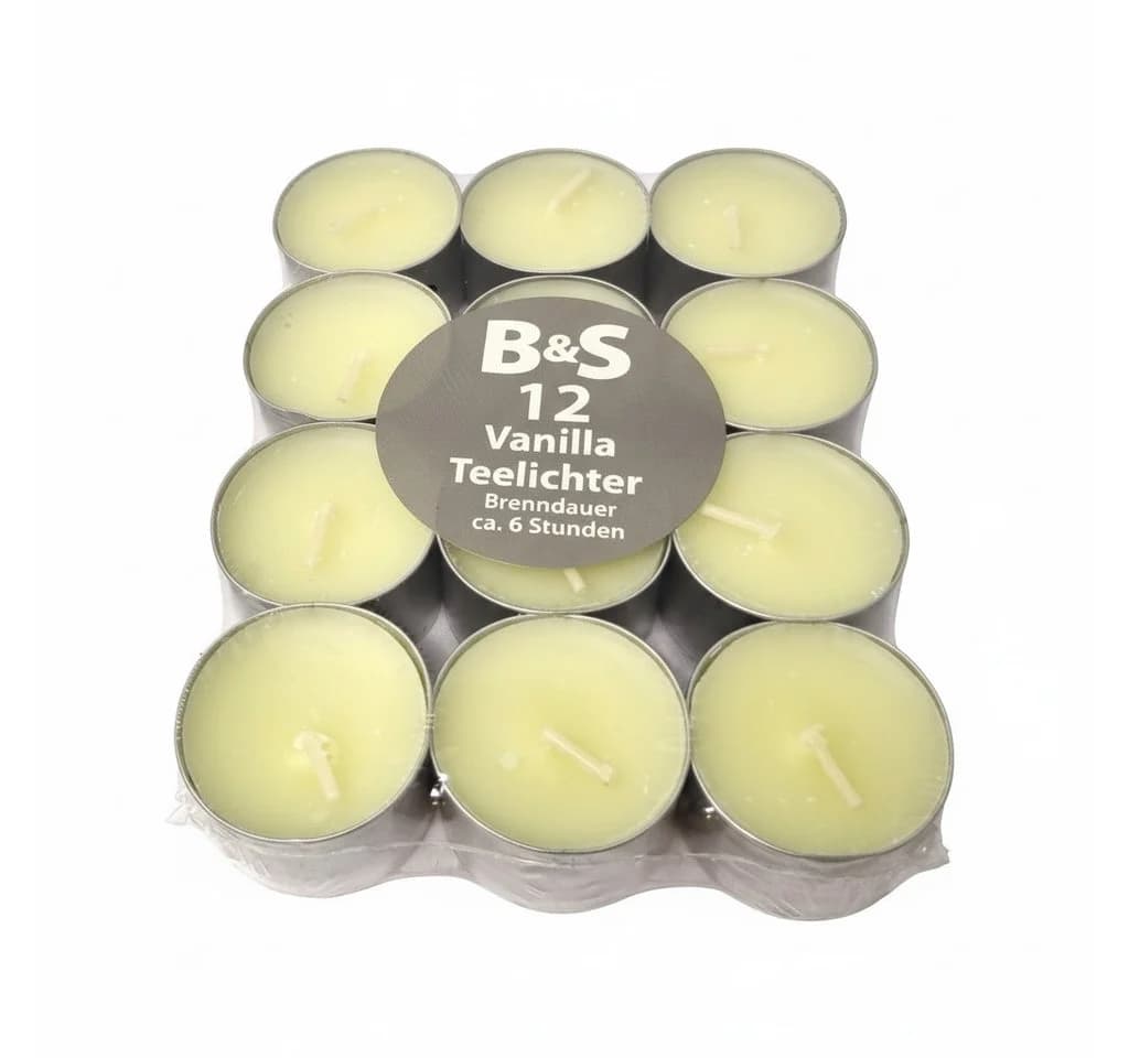 B&S Duft-Teelichter Vanille 12er Set