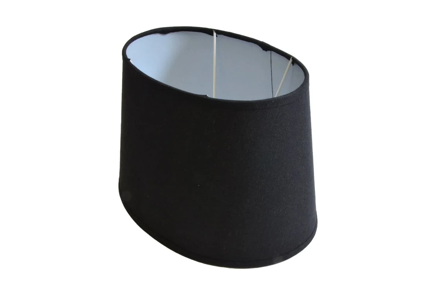 B&S Lampenschirm Oval Stoff für Steh- und Tischlampe Schwarz
