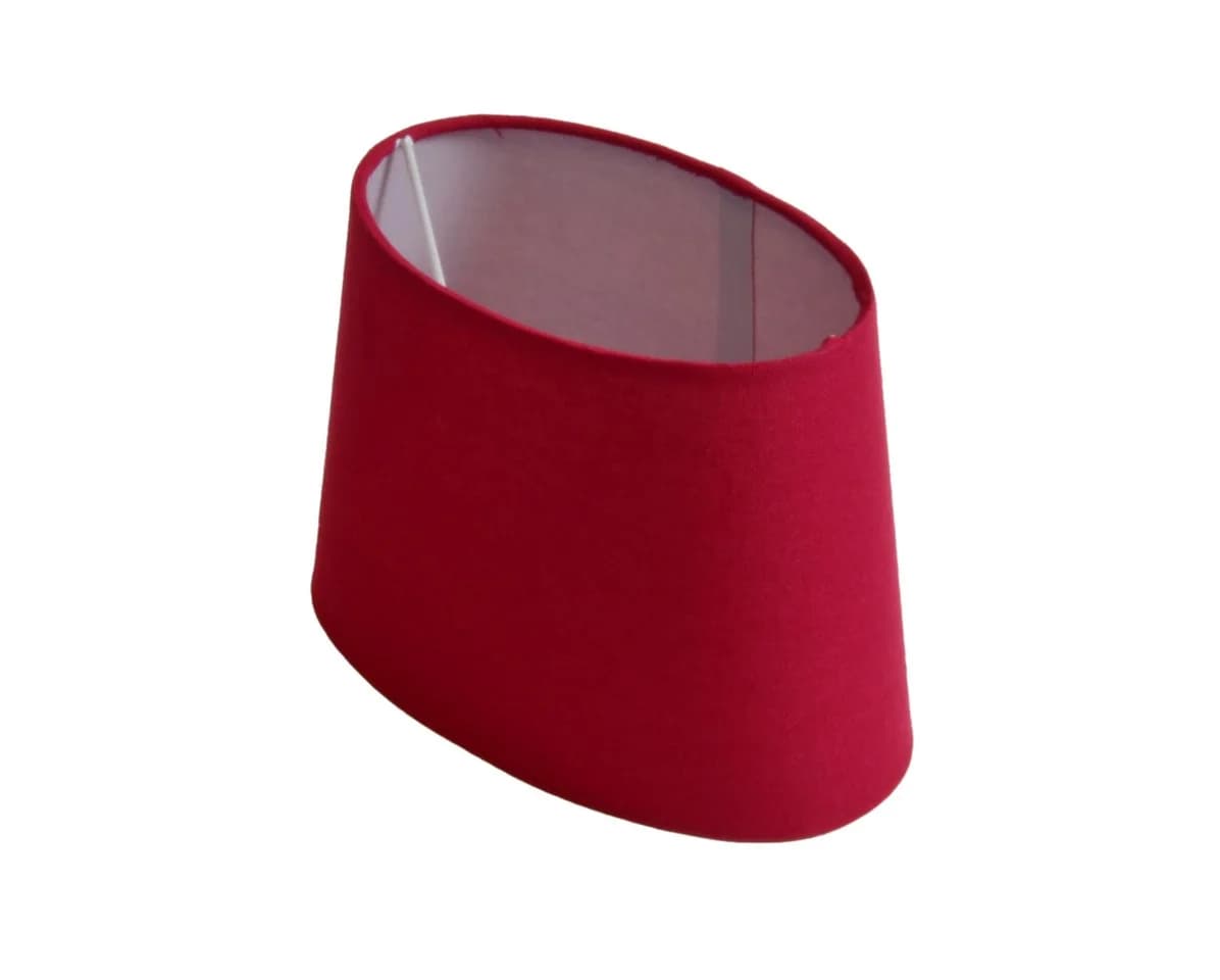 B&S Ovaler Lampenschirm Rot Stoff Skandinavisch
