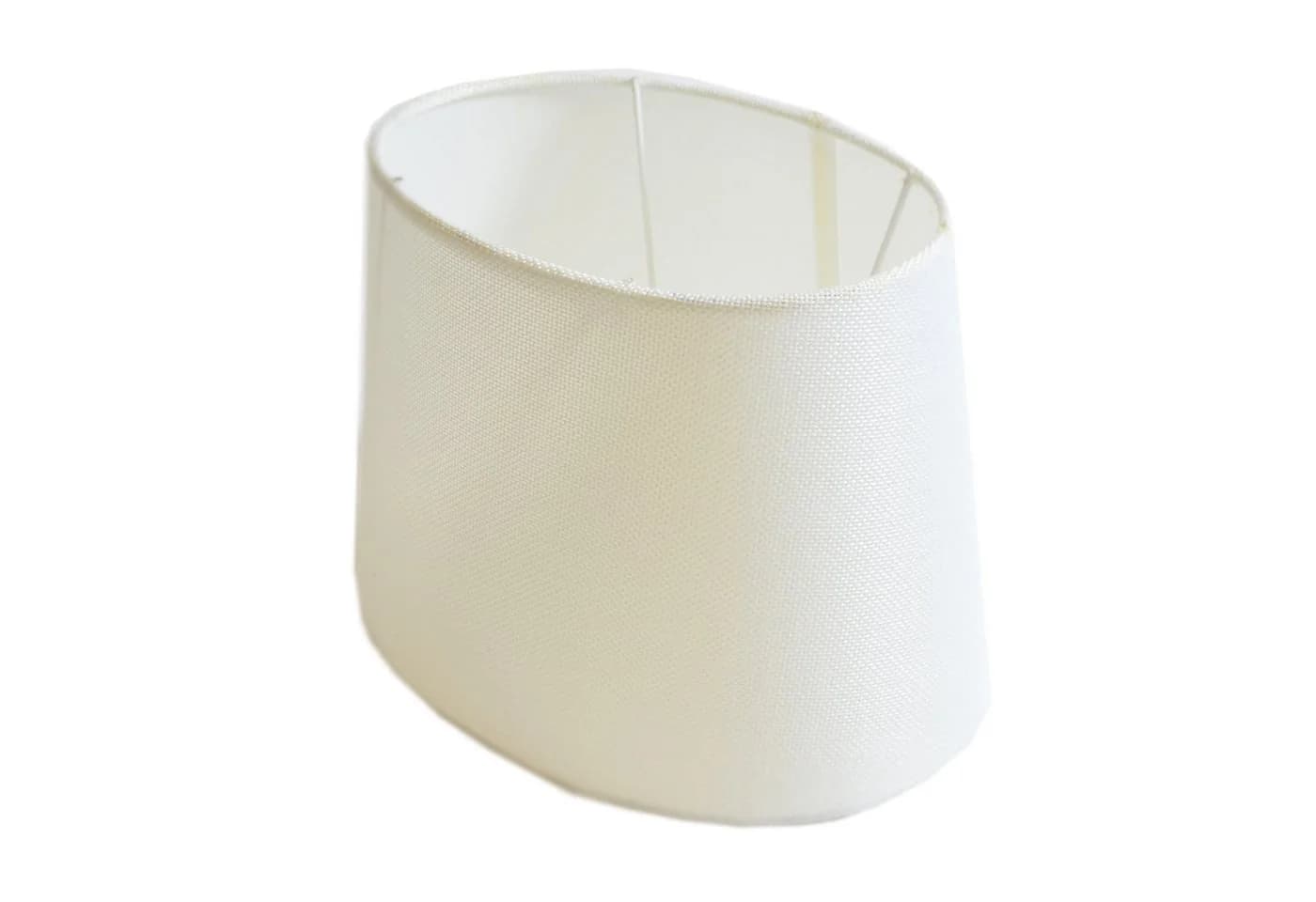 B&S Lampenschirm Oval Stoff für Steh- und Tischlampe Weiß Struktur