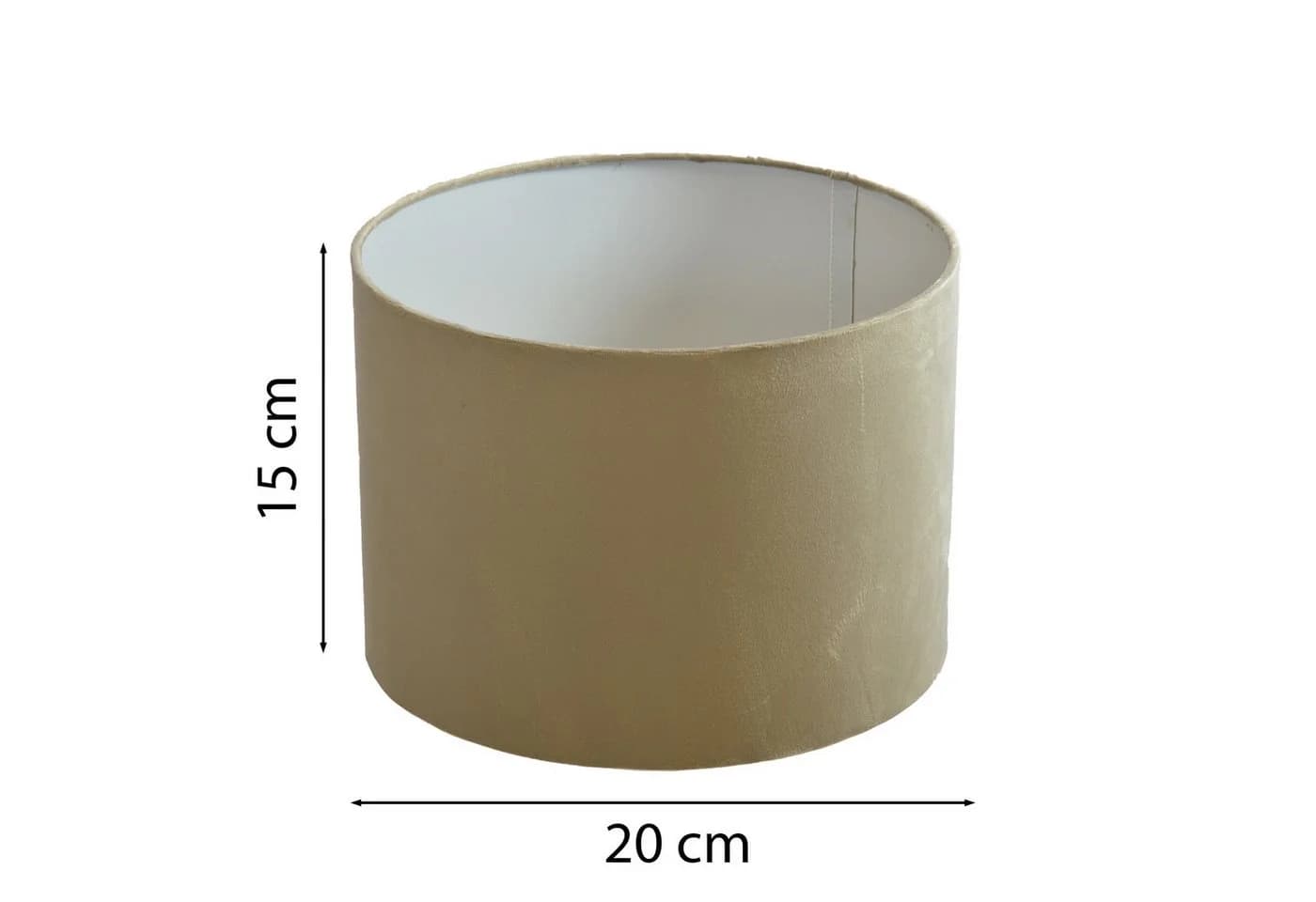B&S Lampenschirm Ø 20 x 15 cm Taupe Velour Zylinderförmig
