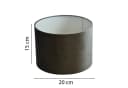 B&S Lampenschirm Zylinder dunkelgrau Velour Polyester Ø 20 x 15 cm Bild 1