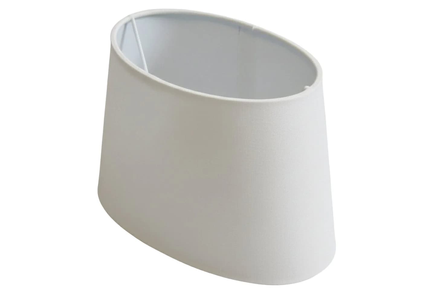 Klassischer Ovaler Lampenschirm aus Polyester in Weiß