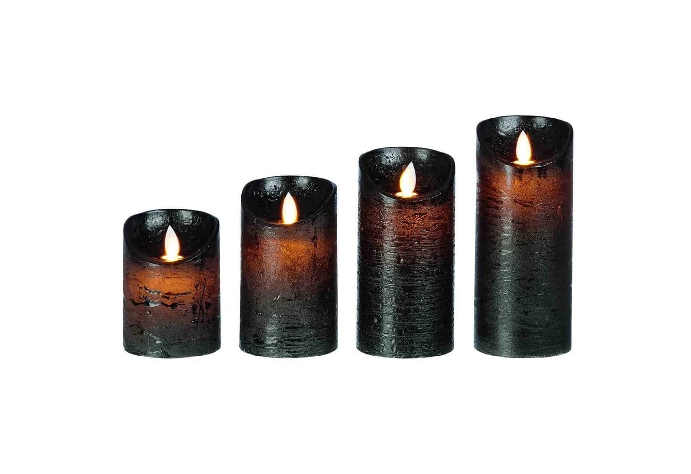 B&S LED-Kerze Schwarz Bewegliche Flamme Timer