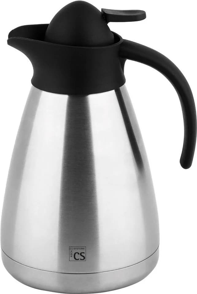 Isolierkanne Cottbus 1 Liter Edelstahl Carl Schmidt Sohn Schwarz/Silber