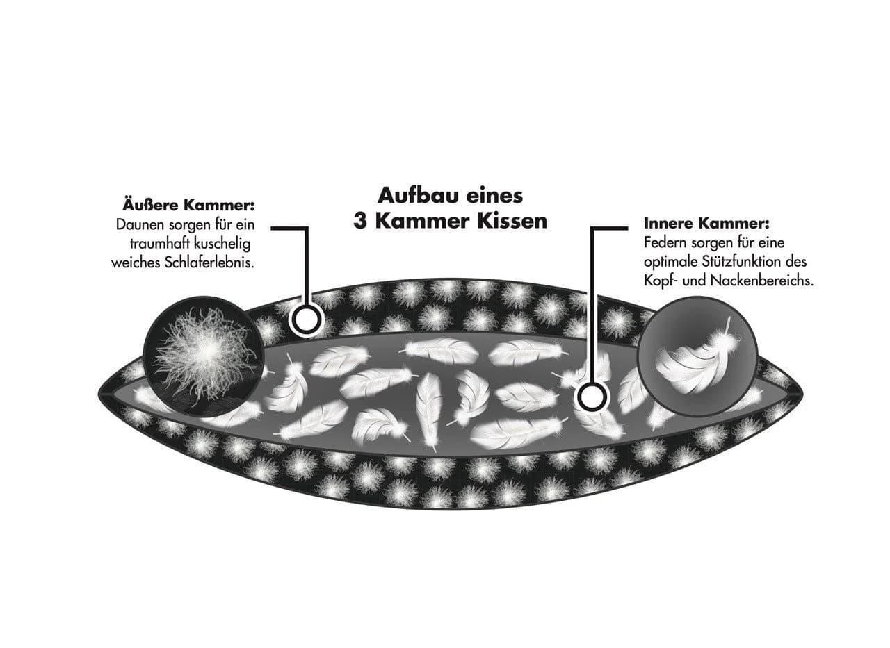 KÜNSEMÜLLER Daunenkissen 3-Kammer Canada Weiß Premium - Bild 2